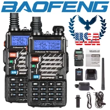 US 2x Baofeng UV-5R+ Dual-Band 2m/70cm VHF UHF FM Transceiver Ham Two-way Radio