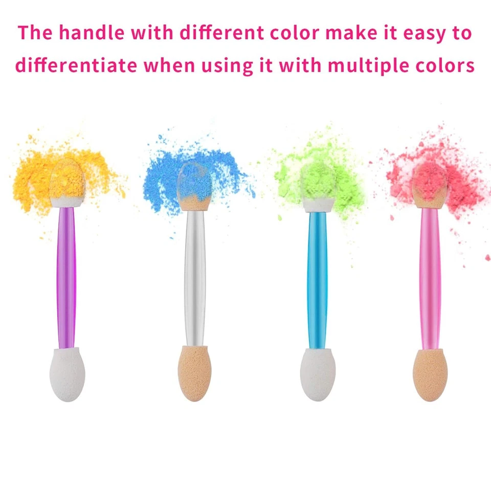 120 PIEZAS Cepillo Desechable Doble Lado Sombra de Ojos Esponja Aplicadores con Contenedor Foto 4 de 4