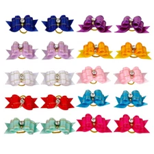 100pcs Xmas Pet Cat Dog Hair Bows Grooming Accessory Bows for Small Dogs Yorkie