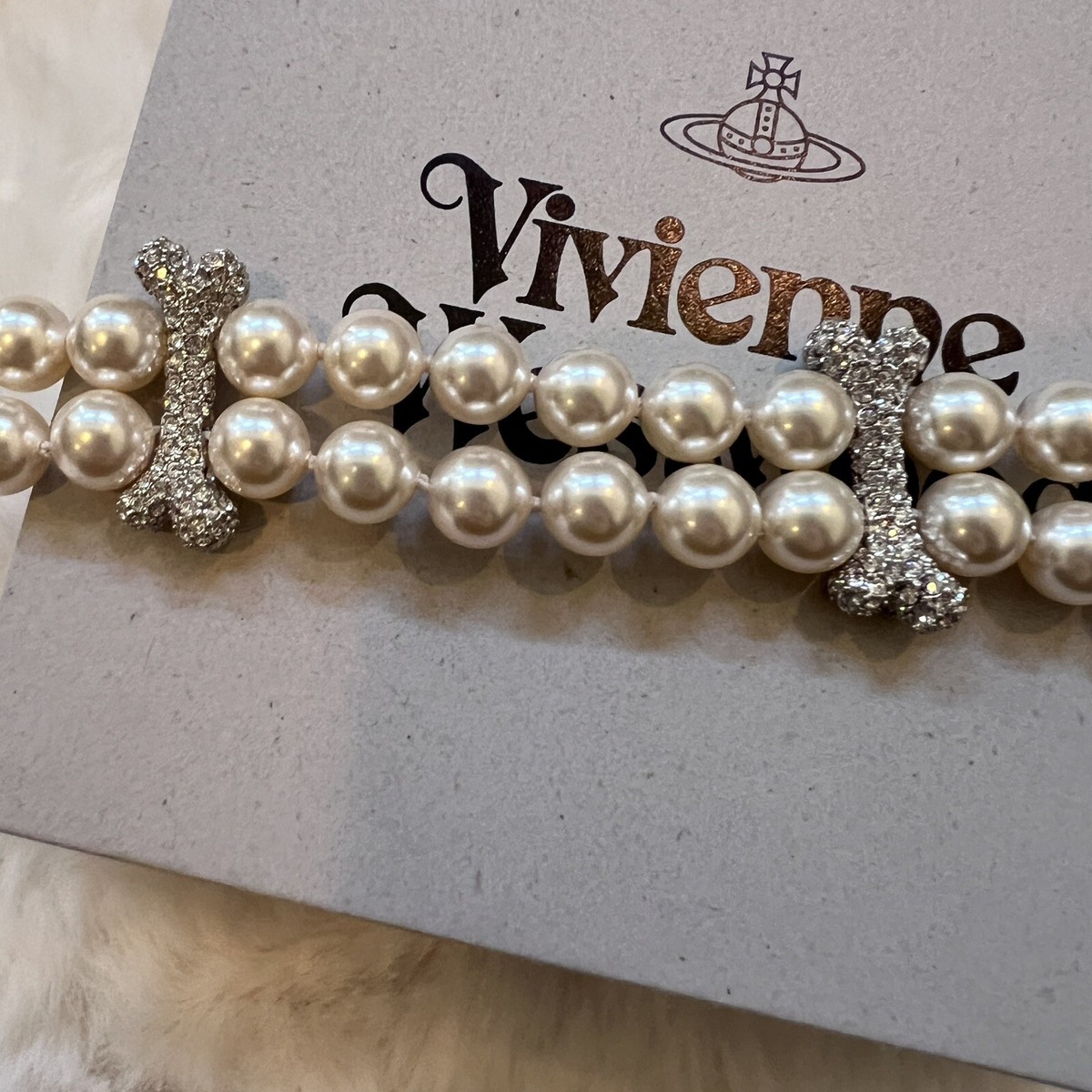 vivienne westwood FAUSTINE 二連パール ネックレス Vivienne Westwood Faustine Pearl Choker Necklace, silver | eBay