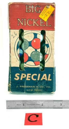 Vintage Big Nickel Special Marbles Box by J Pressman & Co N.Y. (Circa 1940's) #C