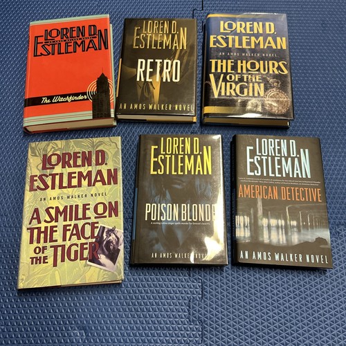 Lot of 6 Loren Estleman Signed Hardcover Amos Walker Books Retro Poison