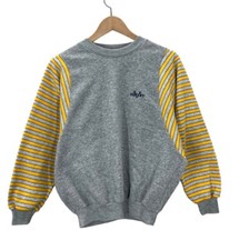 Vintage 70s Viot Cry Gray Yellow Striped Crewneck Sweatshirt Women  s S/M