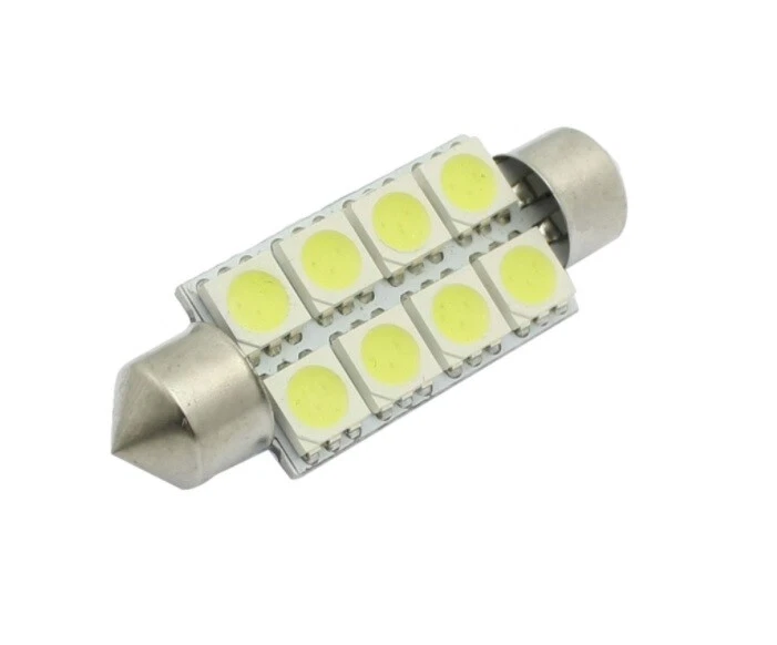 4x 44MM 5050 8SMD Festoon 212-2 214-2 578 569 6413 Domo Mapa Licencia Luces LED Foto 3 de 4