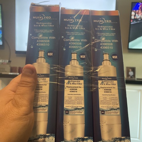 HUIXLYEO Refrigerator Ice/Water Filter For Whirlpool 4396508/ 4396510 NEW 3 Pack