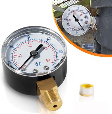 ECX270861 Bottom Mount Pressure Gauge for Hayward Pool Filter (Sand & D.E.)