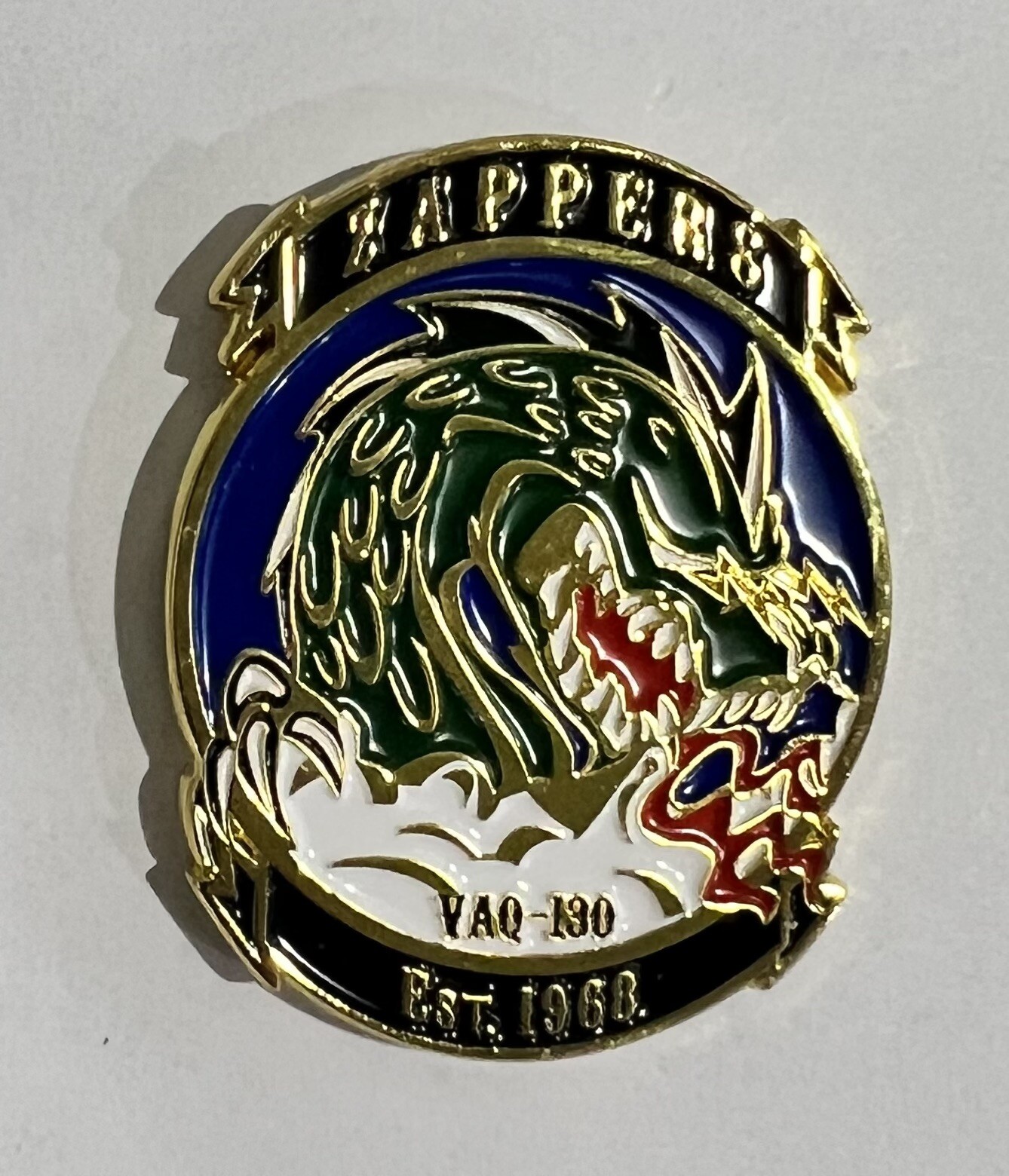 US NAVY CHALLENGE COIN VAQ-130 ZAPPERS CHIEFS COIN-image