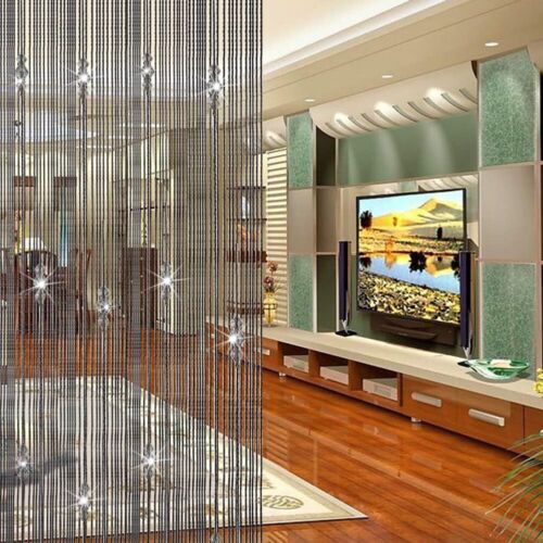 GREENWISH String Curtains Black Beads Curtains Doorway Tassel Curtain Thread New - Picture 2 of 5