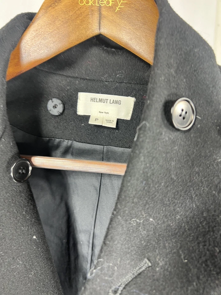 Helmut Lang Coat Wool collectors piece 2000 Black trench jacket - Image 2 of 3