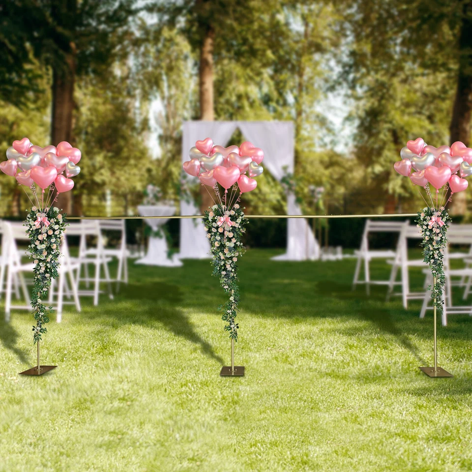 Modern Gold Steel Freestanding Rack Photography Backdrop Stand For Wedding Party - Image 4 of 4