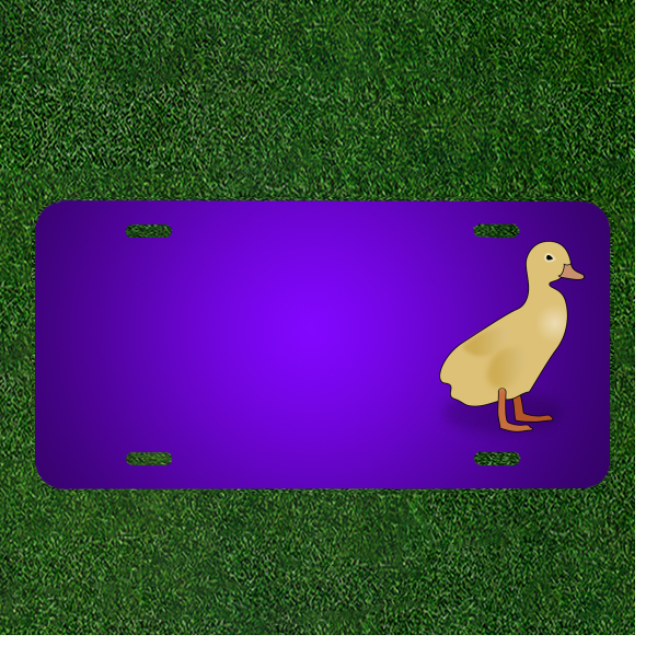 Custom Personalized License Plate With Add Names To Duckling Duck Baby Yellow