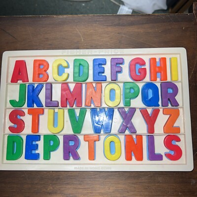 Vtg Fisher Price Alphabet Classic Magnetic Letters Tray #673 Made in Hong  Kong