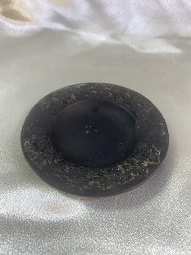 Vintage Wedgwood England Basalt Jasperware Small Black Matte Dish Ashtray