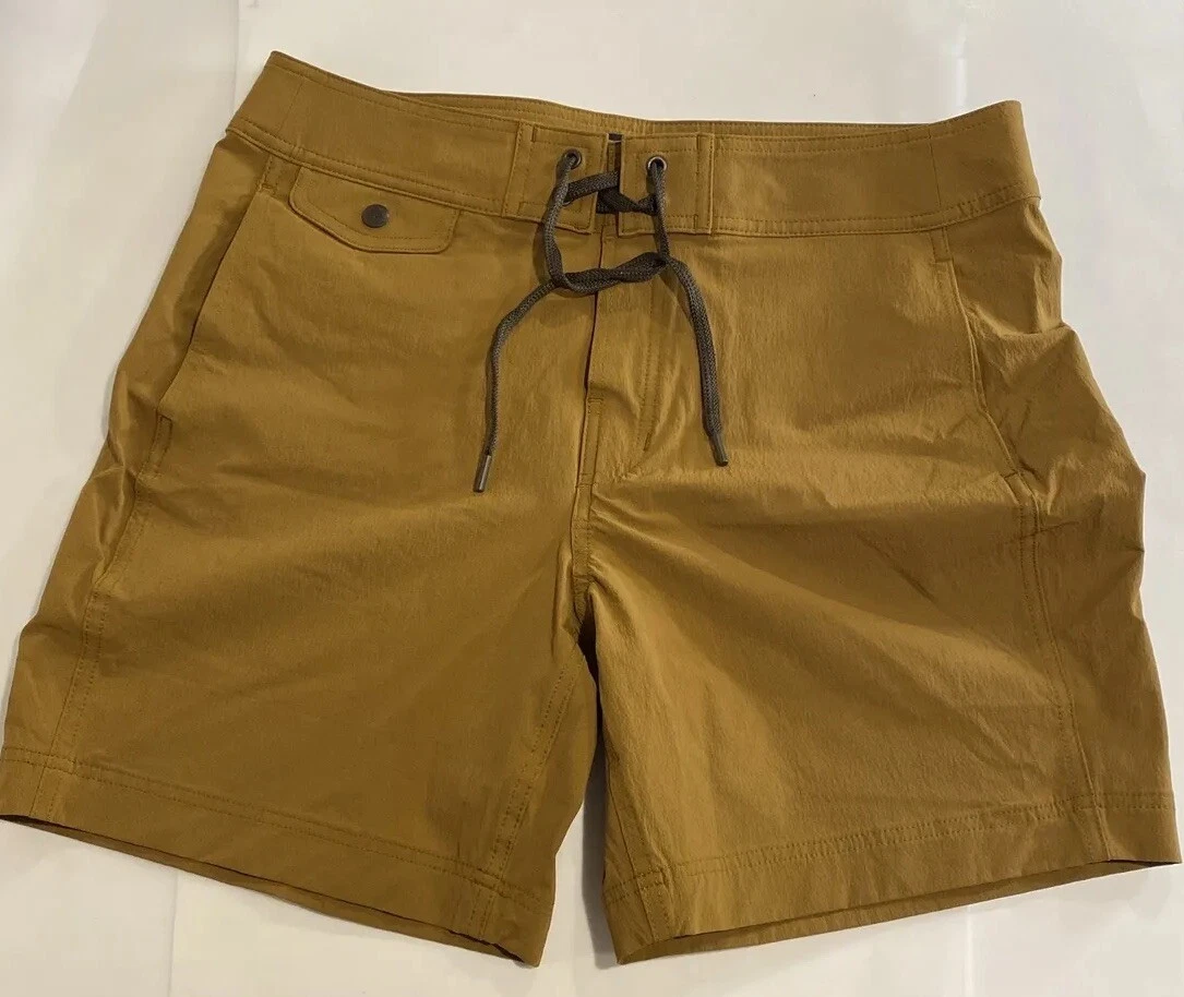 Filson Glacier Bay Trunks Burlap Tan Bronze Ochre 34 Board Shorts $95 msrp NWT