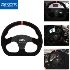 325mm Black Flat Suede Leather Universal Sports Racing Drift Steering Wheel