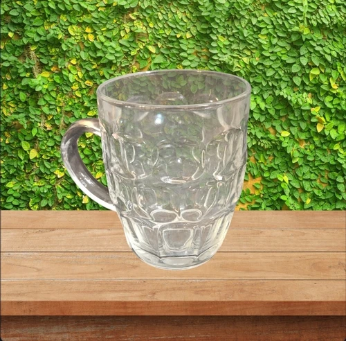 Vintage Arcoroc France Clear Thumbprint Glass Barrel Beer Mug Replacement MCM