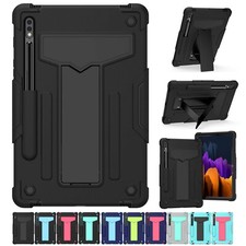 For Samsung Galaxy Tab S7 S8 S9 FE Shockproof Pen Holder T-Stand Hard Case Cover