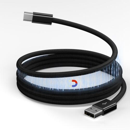 USB A to USB C Magnetic Cable Fast Charging Cord For iPhone 16 15 Samsung Google - Picture 8 of 9
