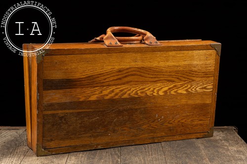 Vintage Oak Traveling Salesman Sample Case