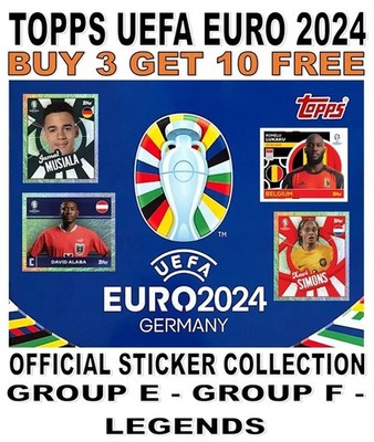 TOPPS EURO 2024 GERMANY STICKER COLLECTION - GROUP E - GROUP F - LEGENDS