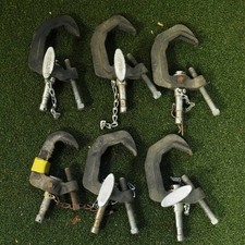 Lot of 6 Matthews 429762 Baby Pipe Clamp 5/8" Pins Light Hanger w/ Safety Chain