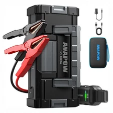 AVAPOW A68 6000A Car Jump Starter 24000mAh Booster All Gas/12L Diesel LED