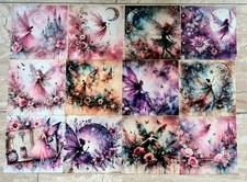 Scrapbooking Papier Set mystische Feen- und Elfenwelt 12 teilig
