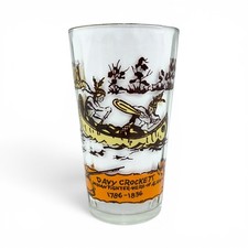 Davy Crockett Hero of The Alamo Vintage 1950's Hazel Atlas 12OZ Drinking Glass