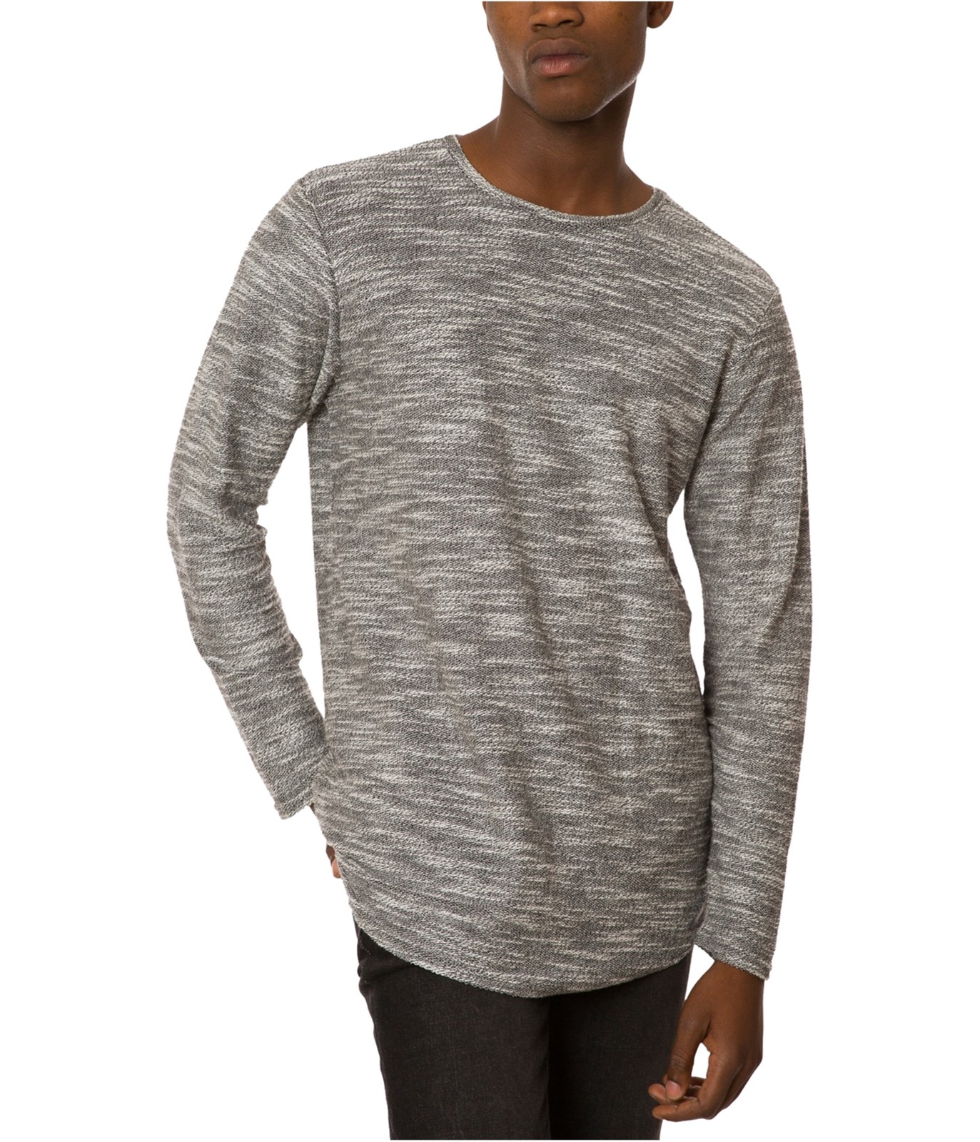 Мужская базовая футболка Jaywalker с изогнутым подолом, серо-белая, XL