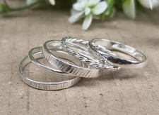 Sterling Silver Stacking Rings Set: Beaded, Twisted, Thin Thick All Size