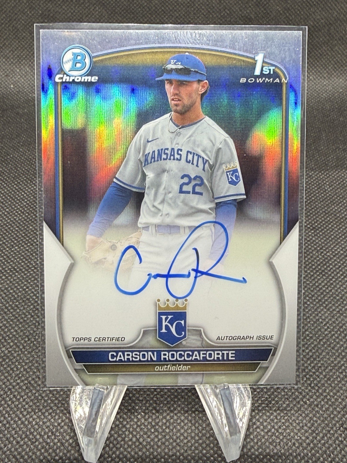 2023 Bowman Chrome Draft Carson Roccaforte 1st Bowman Auto Refractor /499 #CDACR