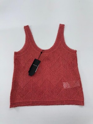 Giorgio Armani Women's Red Beaded Tank Top Size 40 EU