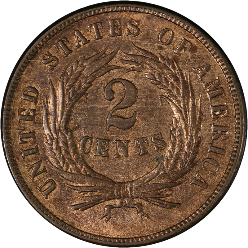 1869 Two (2) Cent Piece Choice BU+ Great Eye Appeal Strong Strike - Image 2 of 2