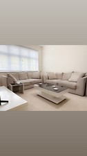 Baltimore Dove Grey Cream Plush Fabric 3 Seater Sofa