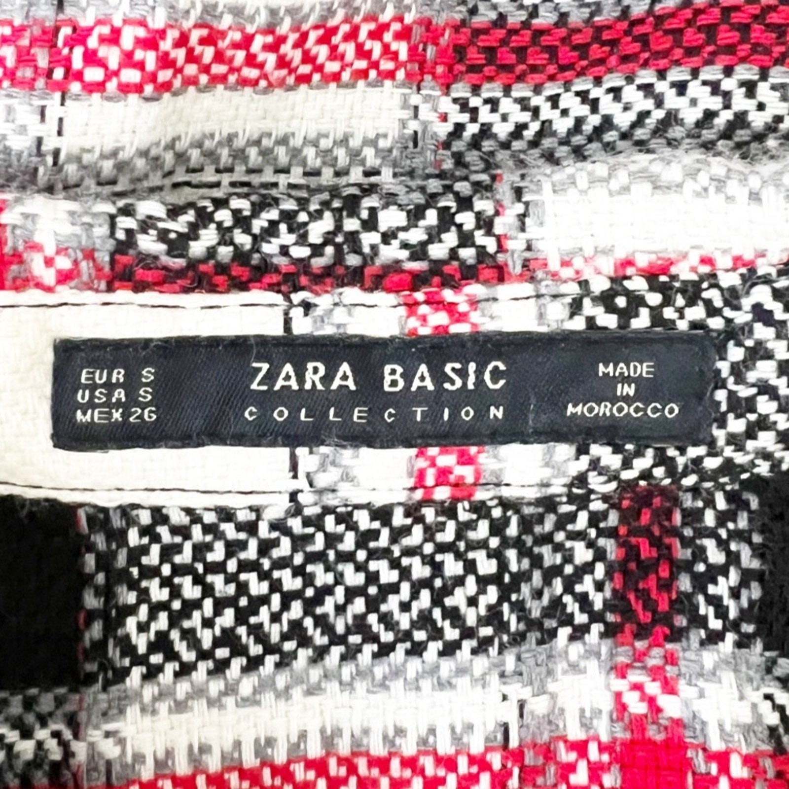 Zara Plaid Flannel Belted Mini Dress Black Red Checkered Size Small thumbnail 4