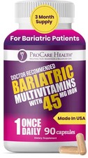 ProCare Health Bariatric Multivitamin 45mg Iron   Once Daily Capsule for Gas...