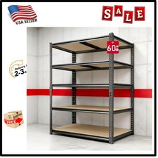 5-tier Heavy Duty Metal Shelving Storage Adjustable Garage Shelves Utility Rack