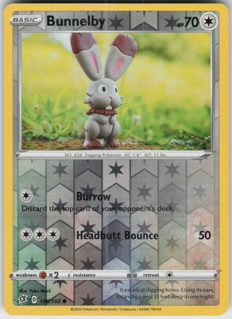 Reverse Holo Bunnelby 146/192 Common Rebel Clash Near Mint