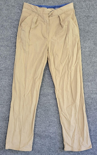 Rosie Assoulin Dress Pants Womens 2 Beige Pleated High Waist Straight Leg