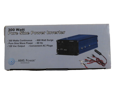 AIMS POWER PWRI30012S 300 WATT PURE SINE WAVE INVERTER 12V 120VAC Output