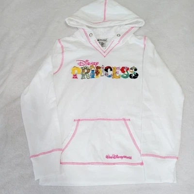 Disney Parks Princess Hoodie Girls Large 10/12 NWT White Pink Walt Disney World - Image 1 of 4