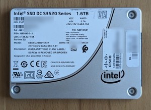 Intel SSD DC S3520 1.6TB 1600GB SATA 3 6 GBit/s SSDSC2BB016T7K Cisco Compatible