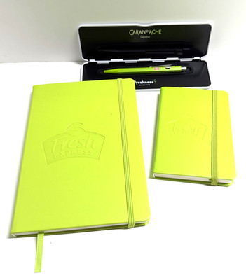 Fresh Express Desk Stationary Set Caran d Ache Geneve Pen and 2 Lined Notebooks