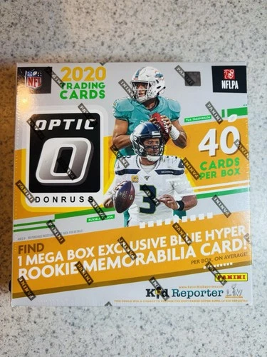 2020 Donruss Optic Football Mega Box Blue Hyper Factory Sealed Burrow Jefferson