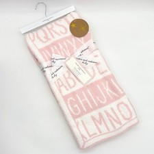 Cupcakes Cashmere ABC Jacquard Pink White Alphabet Baby Blanket NEW