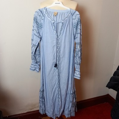 Women's Rose & Rose Blue Sequin Embroidered Dress Size UK  M