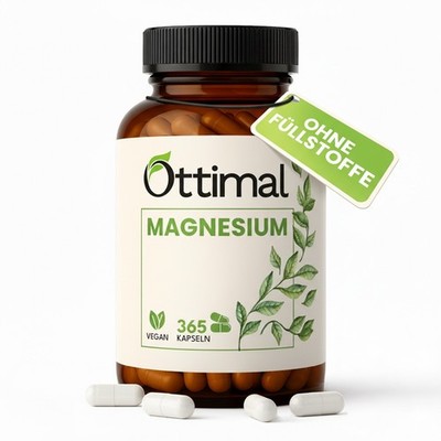 Magnesium 400mg - 365 Kleine Kapseln - 107% NRV - Jahresvorrat - Hochdosiert