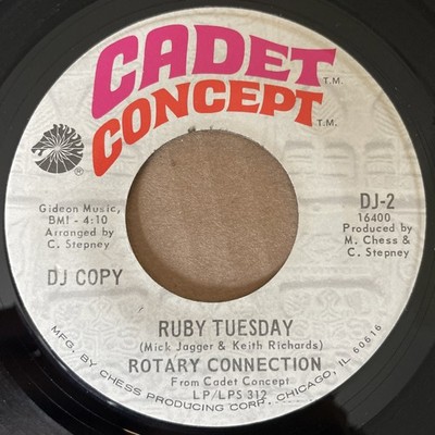 Rotary Connection soul 45 Ruby Tuesday / Soul Man on Cadet Concept Promo Psych