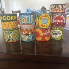 Melissa Doug Let's Play House Grocery Cans Play Food Kitchen Accessory 9 pc Toy