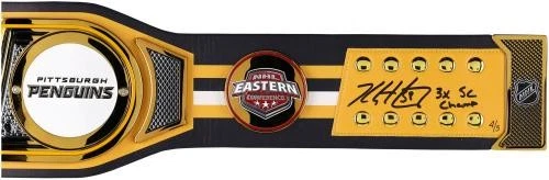 Cinturón de título firmado por Kris Letang Penguins WWE Legacy con 3X SC Champ Insc - LE 5 Foto 2 de 2